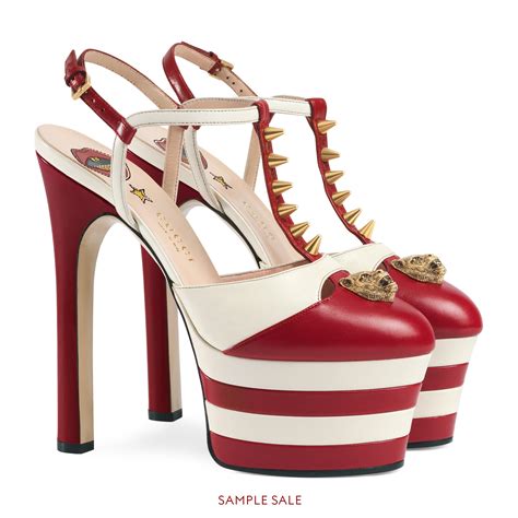 gucci leather platform pump|Gucci high heels pumps.